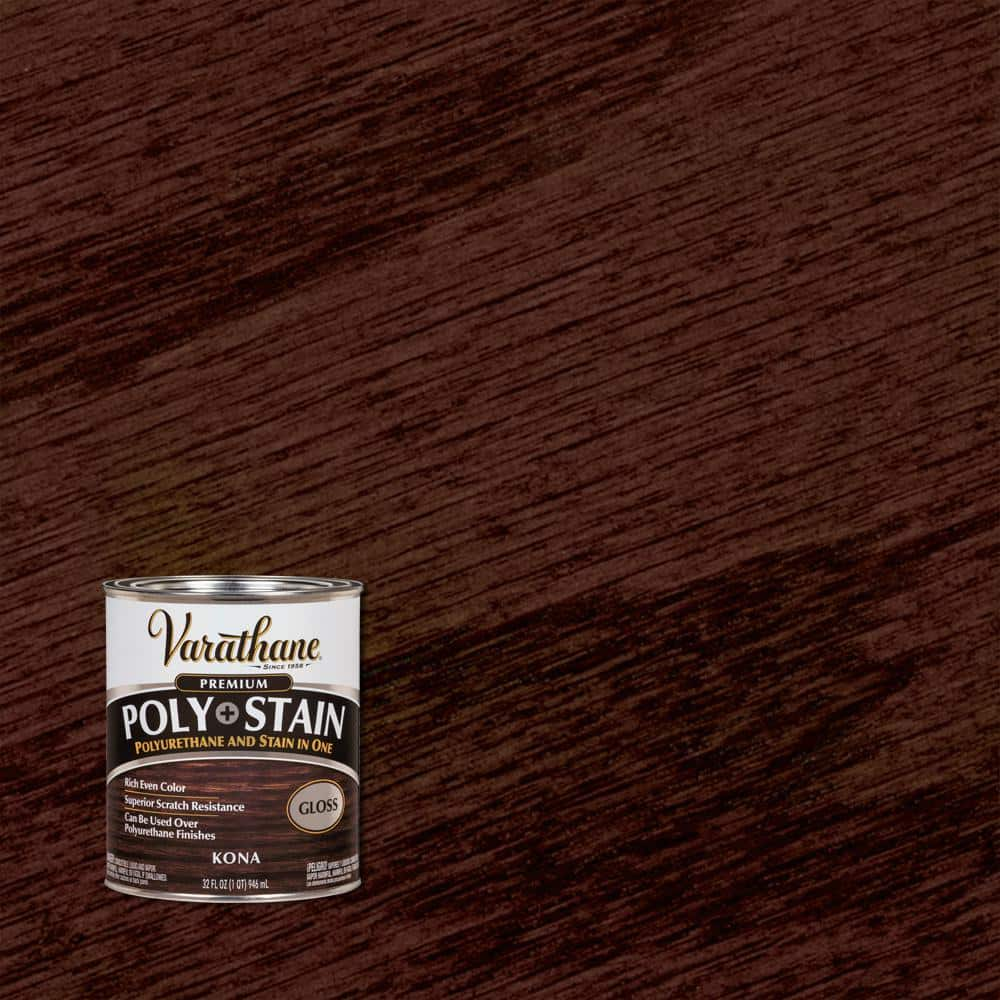 Varathane 1 Qt Kona 450 Gloss Oil Based Interior Wood Stain And Polyurethane 2 Pack 349569 The Home Depot