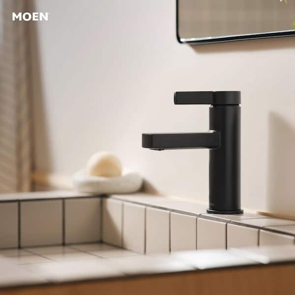 Beric Single Hole Single Handle Bathroom Faucet in Matte Black