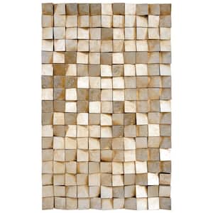 48 in. x 30 in. Textured 1 Mixed Media Hand Painted Dimensional Wall Art