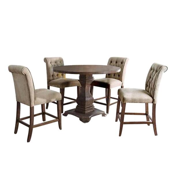 William's Home Furnishing Nerissa 5-Piece Antique Black Dining