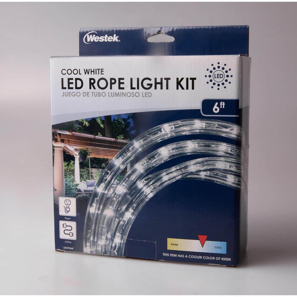 6 ft. Cool White LED Rope Light with Clear Tubing