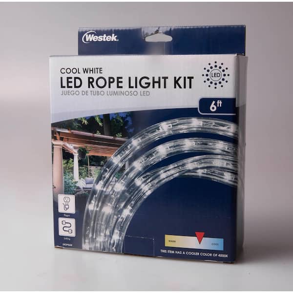 Indoor/Outdoor 6 ft. White LED Rope Light Kit