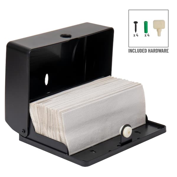  Paper Towel Holder Wall Mount - for Bathroom Hand Towel Holder  for Bathroom Black Paper Towel Holder with Shelf (White)