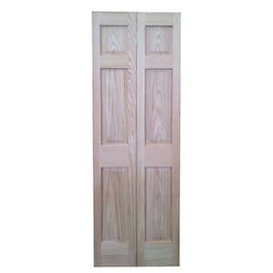 24 in. x 80 in. 6-Panel Wood Solid Core Interior Closet Bi-fold Door