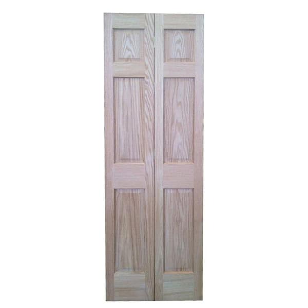 Pacific Mills 24 in. x 80 in. 6-Panel Wood Solid Core Interior Closet Bi-fold Door