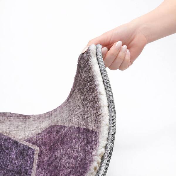Dream Shag Premium Machine Washable Abstract ADS679 Eggplant 10 ft. x 14 ft. Area Rug
