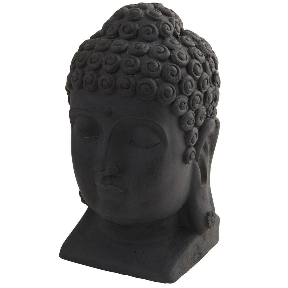 Eastern-Inspired Noir Buddha Head Sculpture