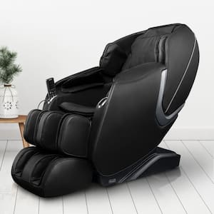 Aster Series Black Faux Leather Reclining 2D Massage Chair with Foot and Calf Massage