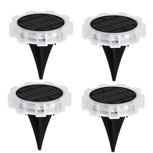 3000K 10 Lumens White Integrated LED Weather Resistant Outdoor Solar Path Light, Yard Light (4-Pieces)