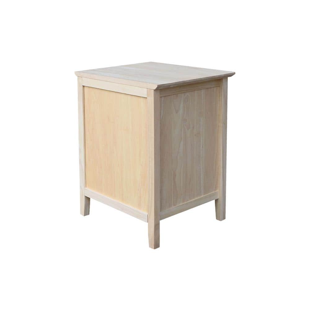 Classic Solid Wood 3-Drawer Nightstand in Unfinished Parawood