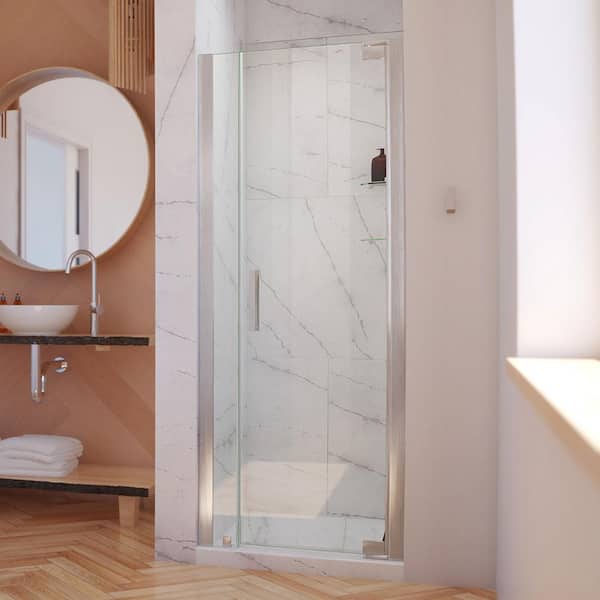DreamLine Elegance-LS 39-3/4 in. to 41-3/4 in. W x 72 in. H Frameless Pivot Shower Door in Brushed Nickel