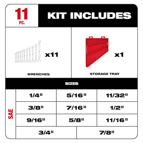 SAE/Metric Combination Wrench Mechanics Tool Set (22-Piece)