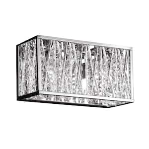 Reign 11 in. 2-Light LED Chrome Bath Vanity Light with Chrome Aluminum Shade