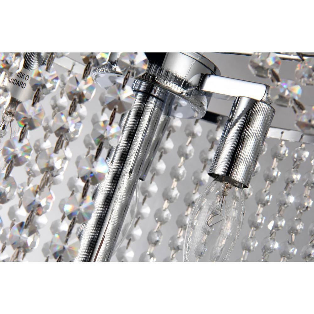 65-Inch Silver Chandelier Style Floor Lamp with Crystal Shade