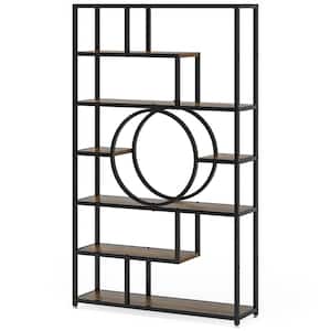 Benjamin 43 in. Black Bookcase Bookshelf 7-Tier Etagere Open Wood Display St & Shelving Units Storage for Home Office