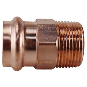 1 in. x 1 in. Copper Press x MPT Male Adapter