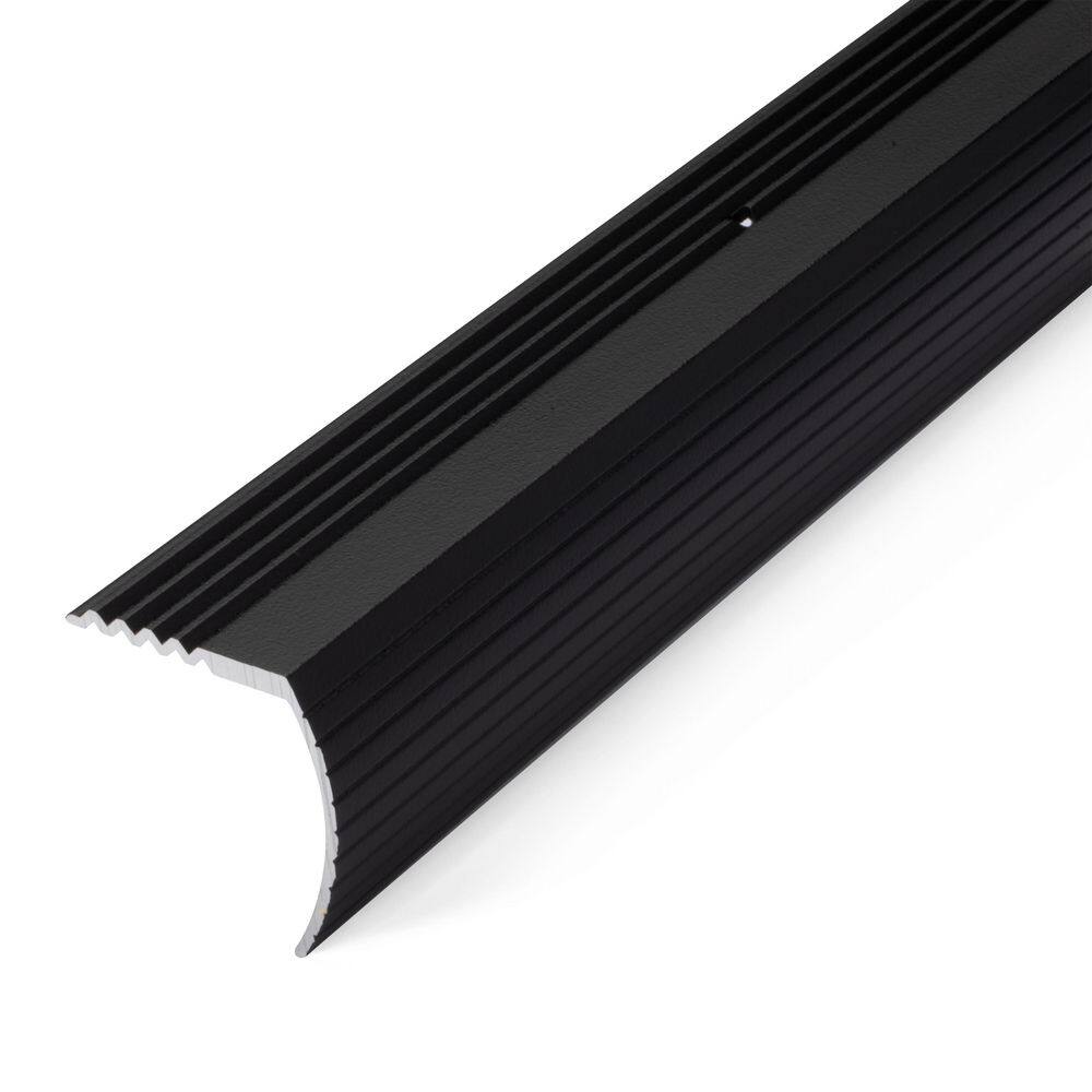 TrimMaster Matte Black 1-1/16 in. x 144 in. Aluminum Stair Edging ...