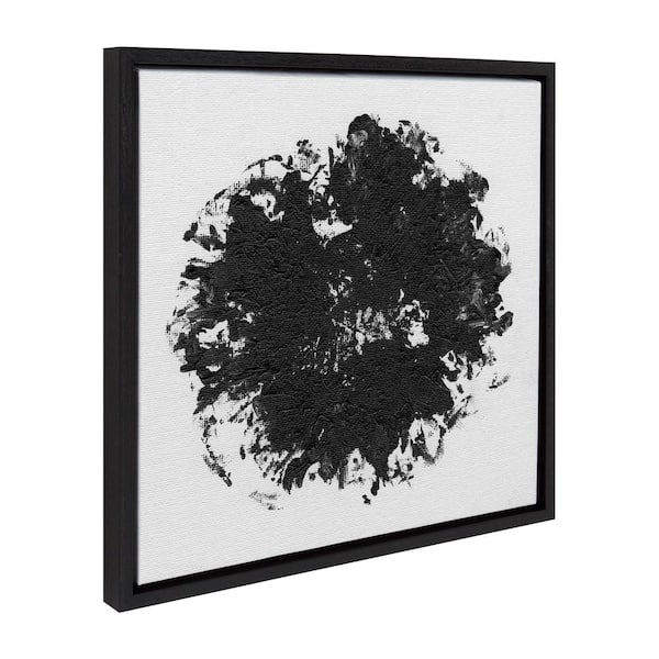 Kate and Laurel "Abstract Black and White" by Mentoring Positives, 1-Piece Framed Canvas Abstract Art Print, 22 in. x 22 in.