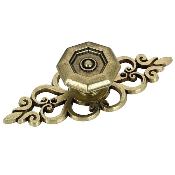 Richelieu Hardware Provence Collection 4 in. (102 mm) x 1-1/2 in. (38 mm) Antique English Transitional Cabinet Knob