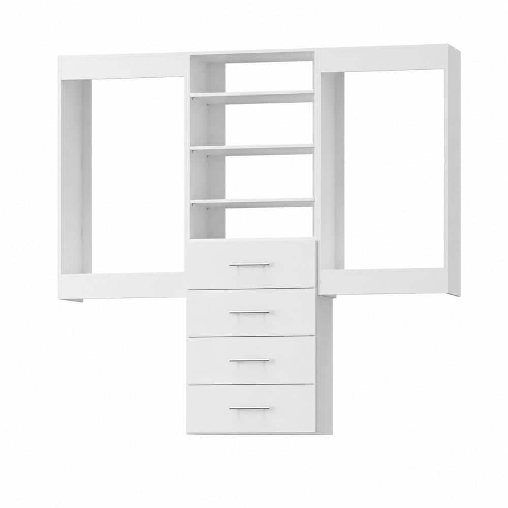 78 in W White Modular Closet System Wood Closet Organizer Storage Unit for Clothes Shoes Handbags and Accessories price history on PriceWatchPro
