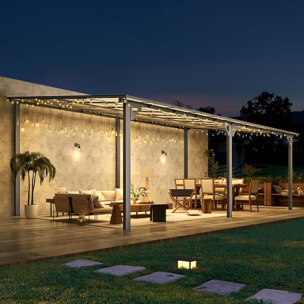20 ft. x 12 ft. Dark Gray Aluminum Patio Cover