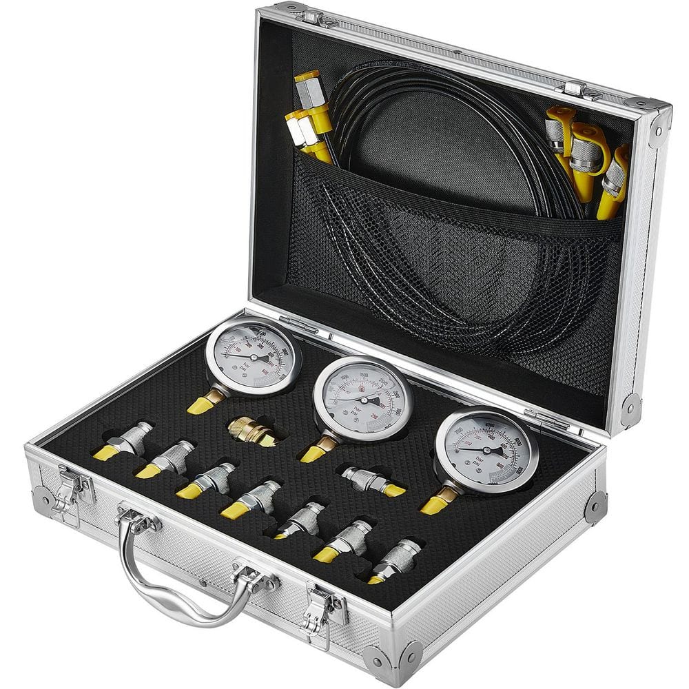 Hydraulic Pressure Test Kit, 250/400/600bar, 3 Gauges 9 Test Couplings 3 Test Hoses, Excavator Hydraulic Test Gauge price history on PriceWatchPro