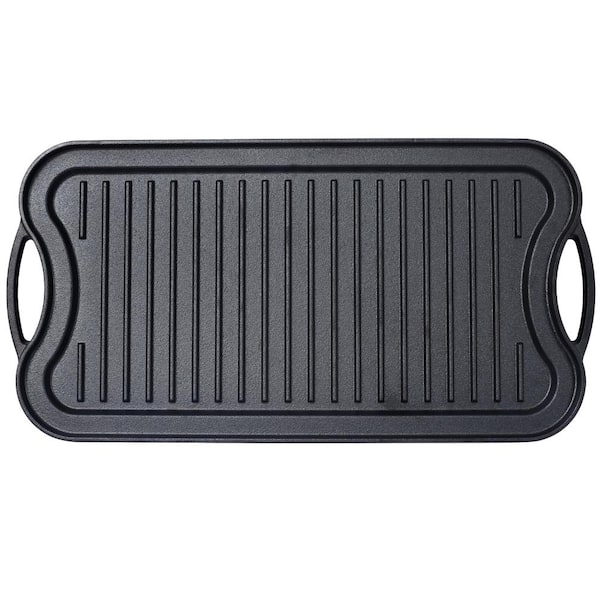 Pre-Seasoned Cast Iron Reversible Rectangular Grill Black 20 inch x 10 inch