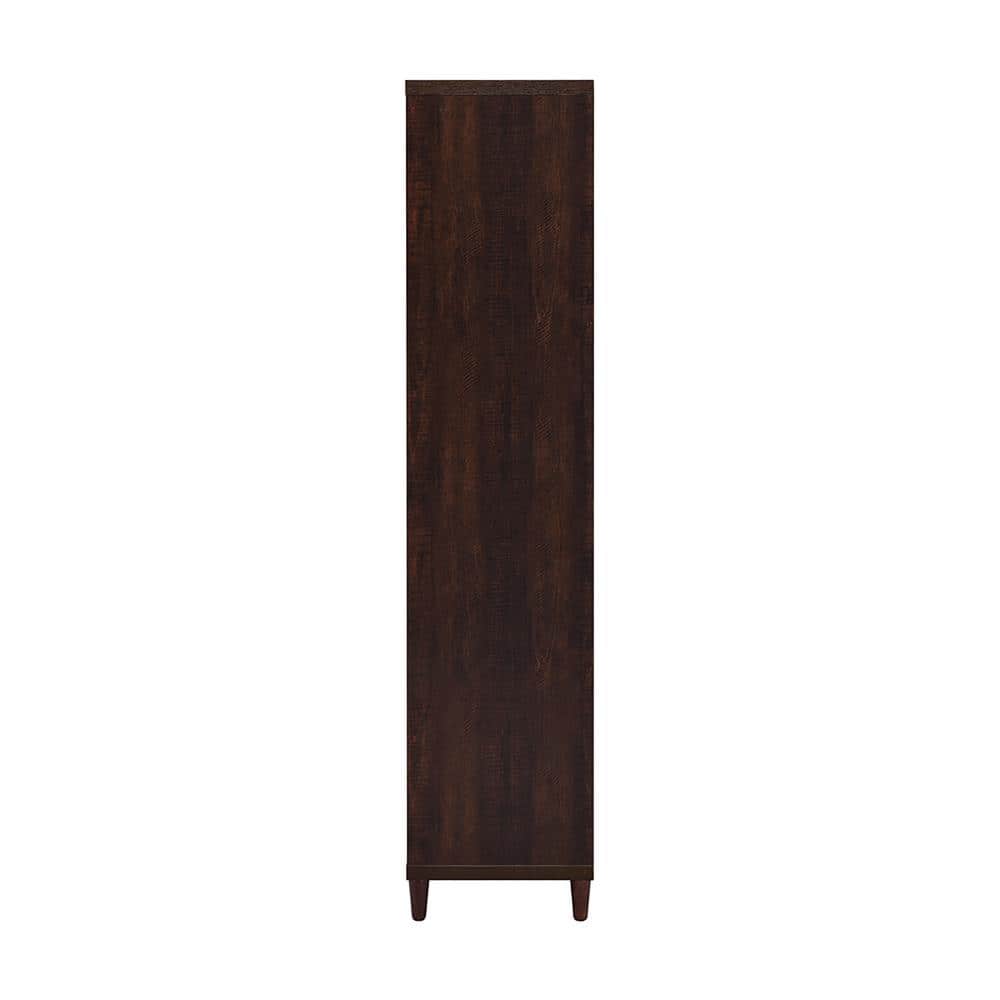 Rustic Tobacco Tall 2-Door Accent Cabinet with Adjustable Shelving