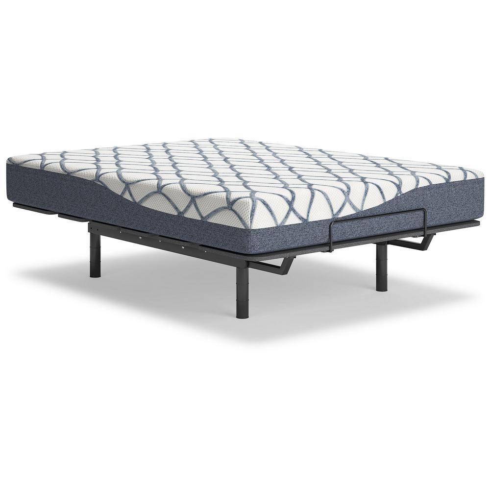 Twin Blue and White Adjustable Memory Foam Mattress