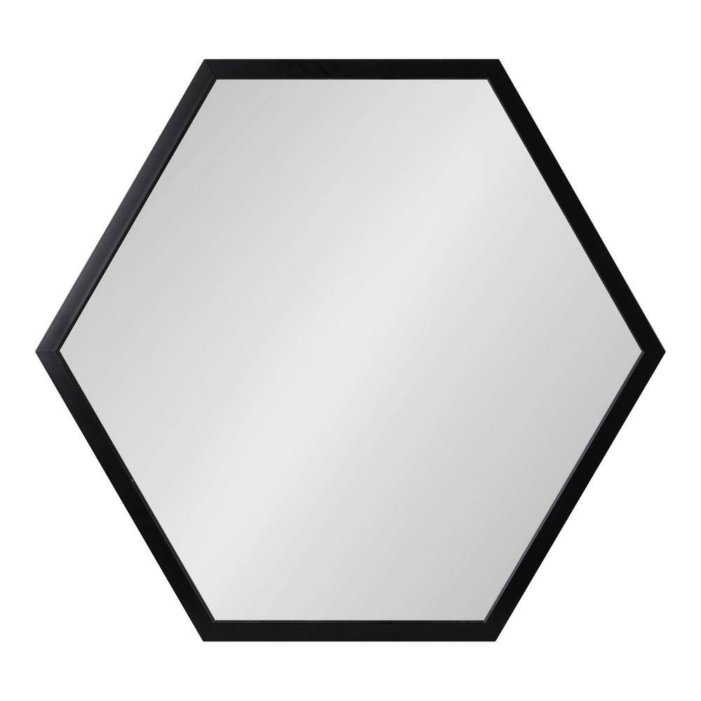 Laverty 24" x 26" Modern Hexagon Black Framed Wall Mirror