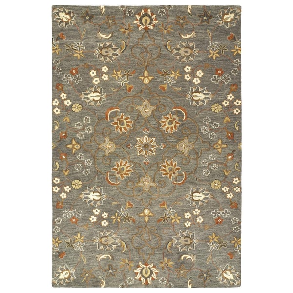 Kaleen Helena Pewter Green 5 ft. x 8 ft. Area Rug