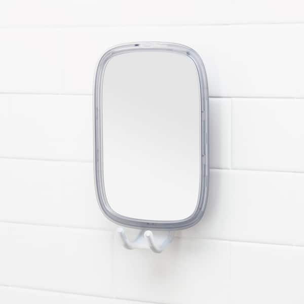OXO Good Grips 7.2 in. W x 13.2 in. H Oval Framed Wall Mounted Strong Hold Bathroom Vanity Mirror