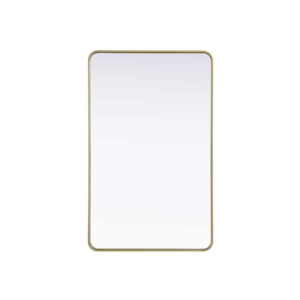 Unbranded Timeless Home Brass 30 in. W x 48 in. H Contour Wall Mirror