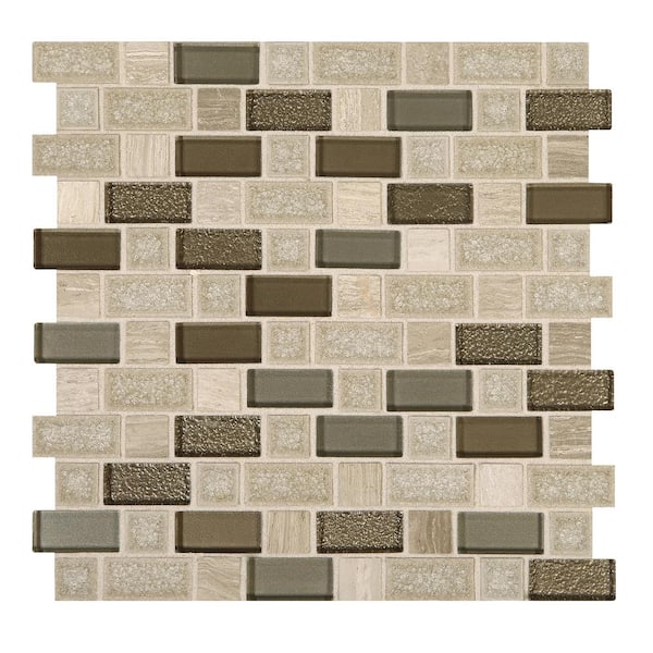 Marazzi Developed by Nature Chenille 12 in. x 12 in. x 8 mm Stone, Glass and Ceramic Mosaic Tile (0.99 sq. ft./Each)