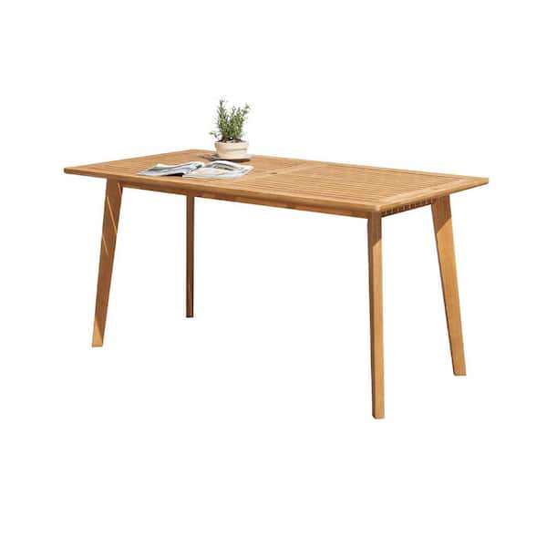 Tunearary 59 in L x 31 in W x 30 in H Outdoor Teak Wood Dining Table