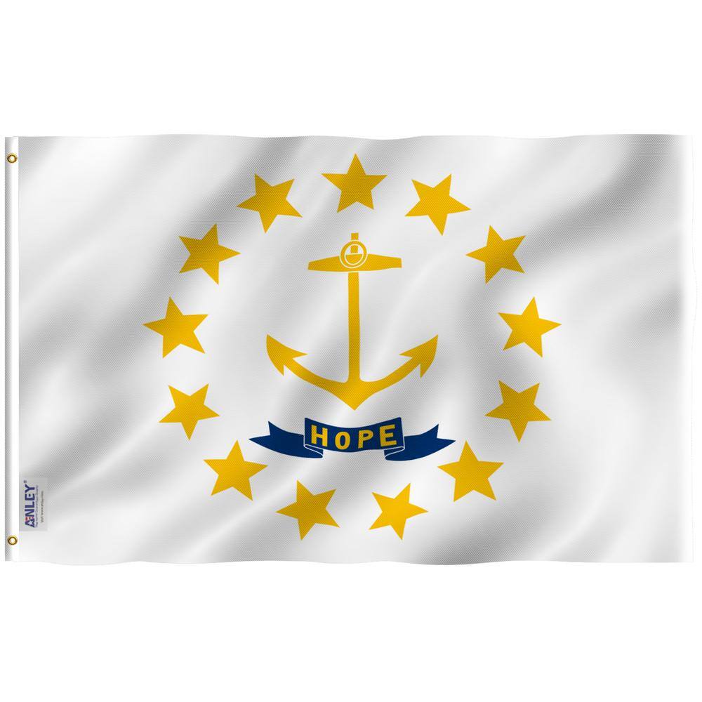 Fly Breeze 3 ft. x 5 ft. Polyester Rhode Island State Flag 2-Sided Flags Ba