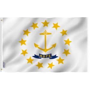 Fly Breeze 3 ft. x 5 ft. Polyester Rhode Island State Flag 2-Sided Flags Banners with Brass Grommets and Canvas Header