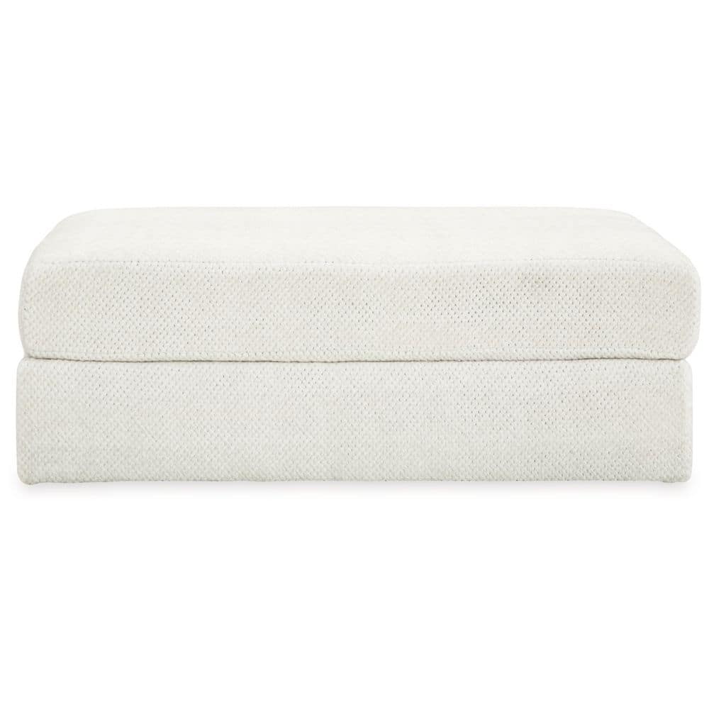 Oversized White Upholstered Contemporary Ottoman