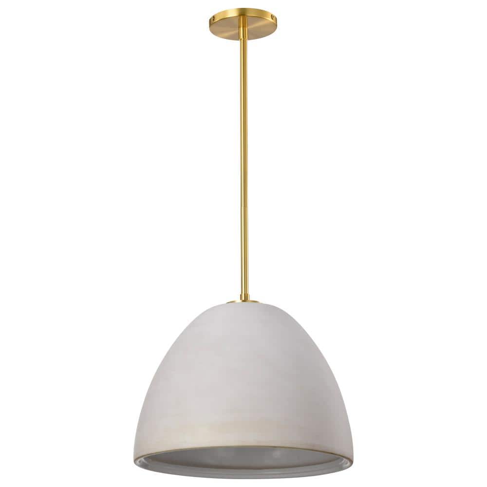 Collins 1-Light Brushed Brass Transitional Pendant Light Fixture with Brushed Brass Ceramic Shade price history on PriceWatchPro
