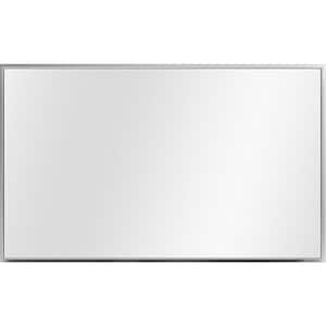 51 in. W x 31 in. H Rectangular Framed Modern Wall Bathroom Vanity Mirror in Silver