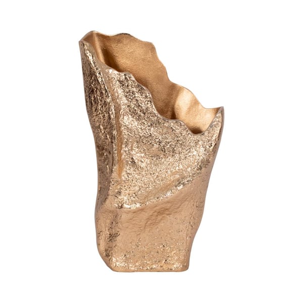 Liv & Skye 18 in. Gold Metal Urn Novelty Decorative Vase