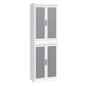 Mosaics 25.51 in. W White 6-Shelf 4-Door Cabinet Organizer Wood Closet System