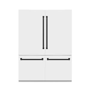 Autograph Edition 60 in. 4-Door French Door Refrigerator with Matte Black Handles and White Matte Panels