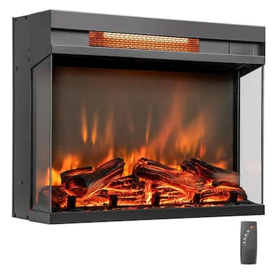 ClassicFlame 17.5W Infrared Quartz Electric Stove Heater, Black 