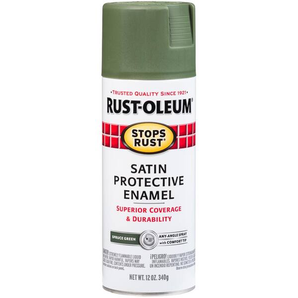 Rust Oleum Stops 12 Oz Protective Enamel Satin Spruce Green Spray Paint 6 Pack 7737830 - Rustoleum Engine Paint Colors