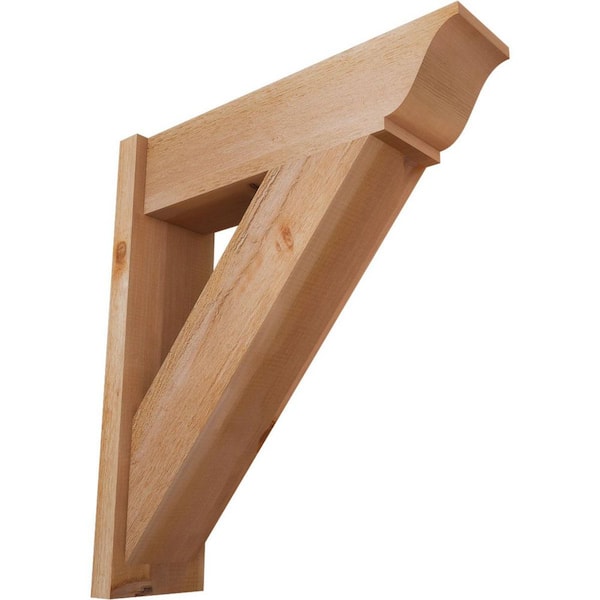 Ekena Millwork 8 in. x 32 in. x 28 in. Traditional Rough Sawn Western Red Cedar Outlooker