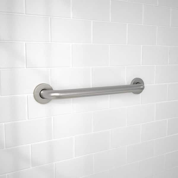 18 in. L x 3.1 in. ADA Compliant Grab Bar in Brushed Stainless Steel