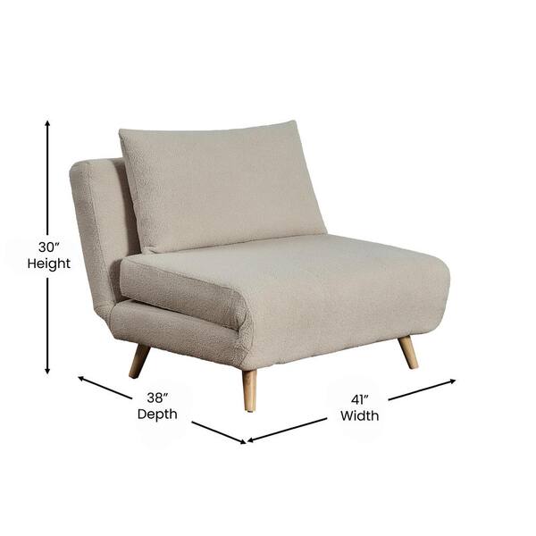 Carnegy Avenue Dark Gray Fabric Tri-Fold Sleeper Side Chair