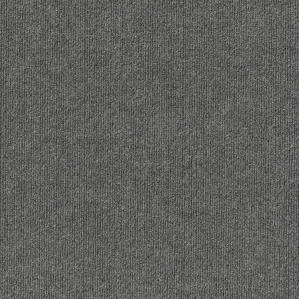 TrafficMaster Abenake Grey Ribbed Residential 18 in. x 18 in. Peel and Stick Carpet Tile (10-Tiles/Box) (22.5 sq. ft.)