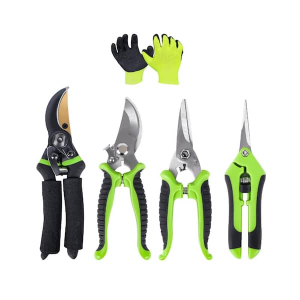 4-Pack Titanium Coated Bypass Pruning Shears Set with Aluminum Handles ...